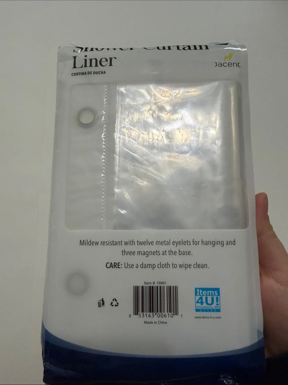 White Shower Curtain Liner - Heavy Duty Mildew Resistant